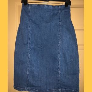 Denim midi skirt